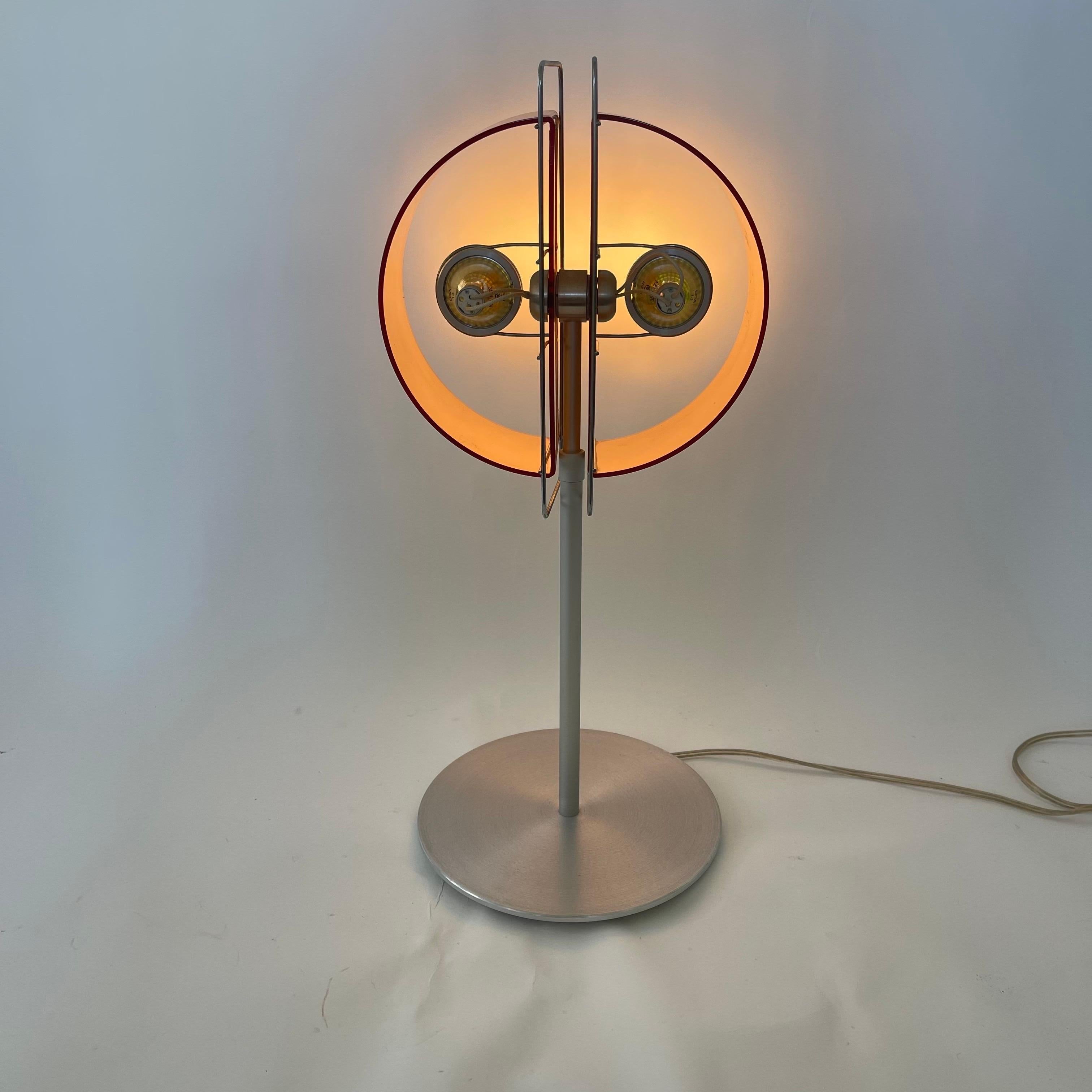 Modern Pablo Pardo Gloss Table Lamp Orange Acrylic and Aluminum Pablo Designs, USA 2002 For Sale