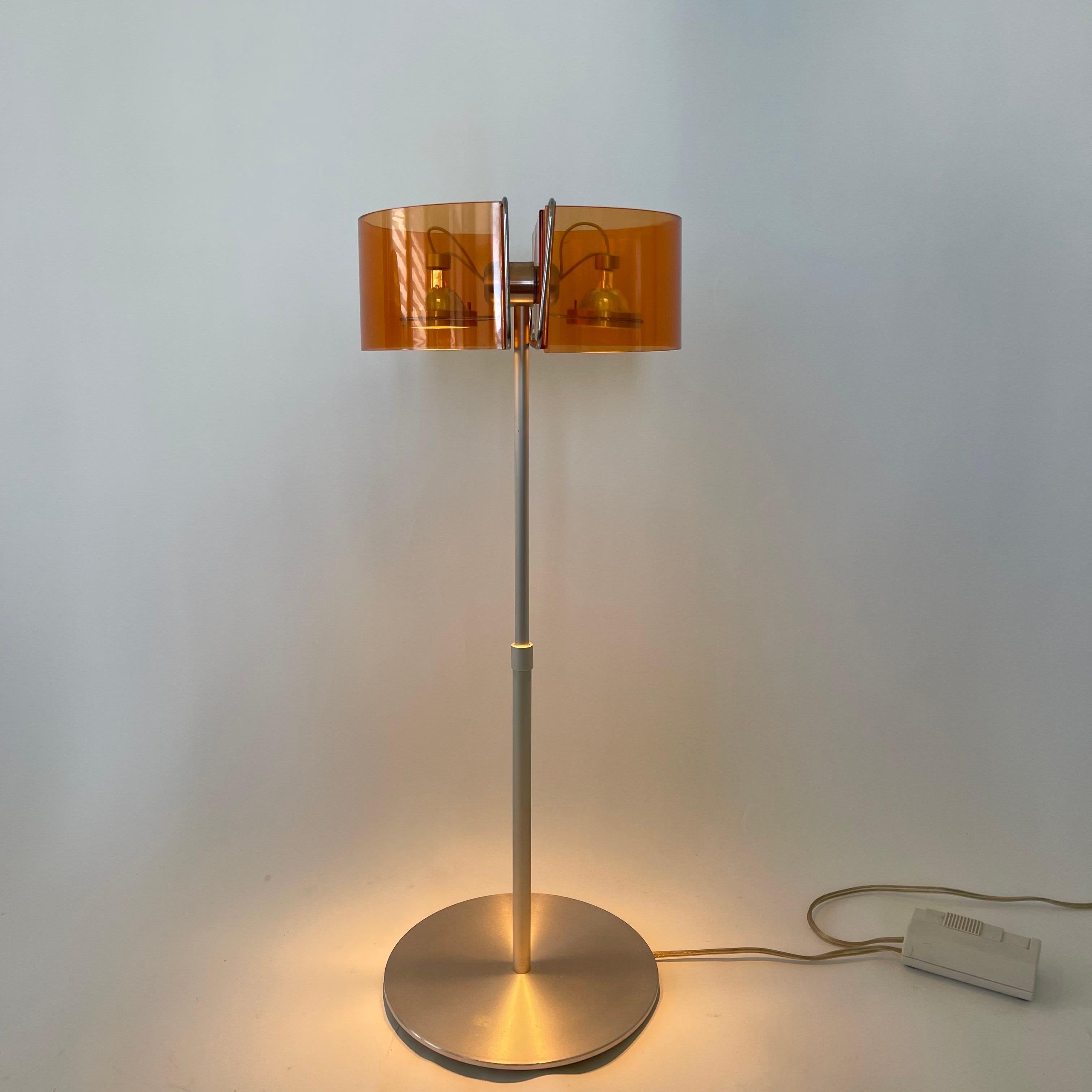 Contemporary Pablo Pardo Gloss Table Lamp Orange Acrylic and Aluminum Pablo Designs, USA 2002 For Sale