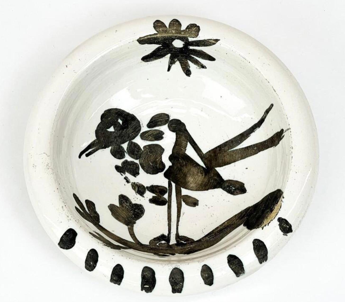 Mid-Century Modern Pablo Picasso Ceramic Bowl Oiseau au Soleil