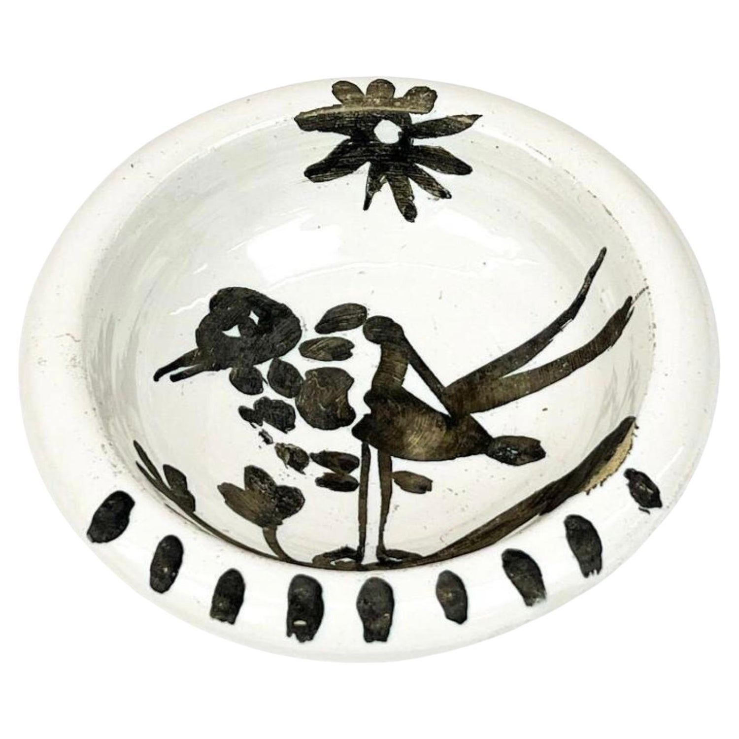 Pablo Picasso Ceramic Bowl Oiseau au Soleil For Sale at 1stDibs