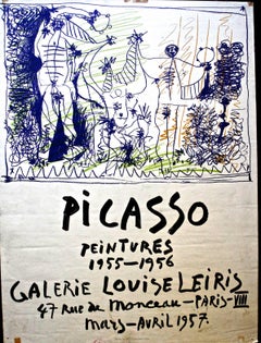 Original Pablo Picasso Poster, 1957, Galerie Louise Leiris