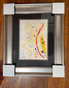 Pablo Picasso 1961 Original Lithograph from 1959 Sketchbook Artwork Custom Frame