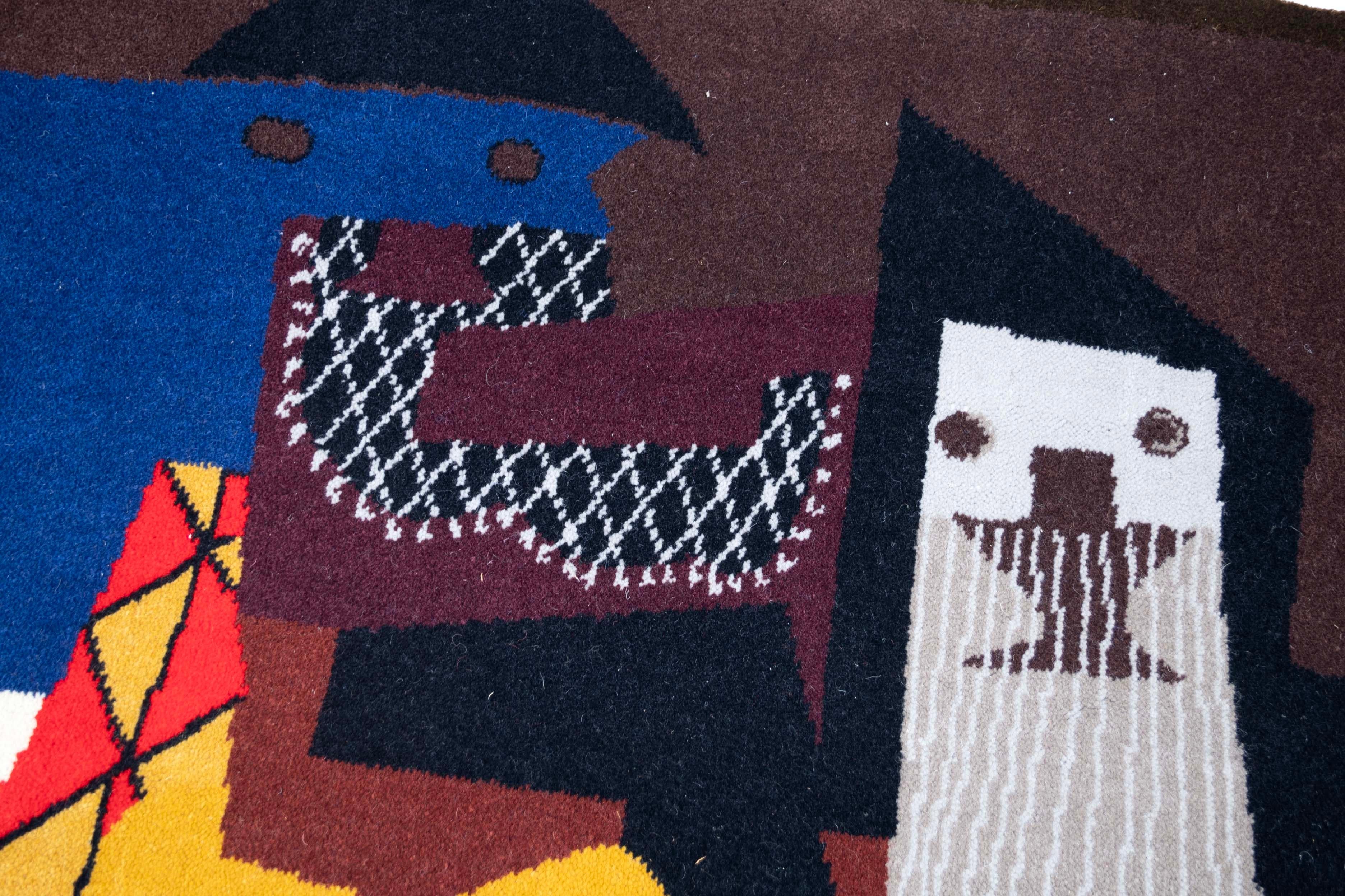 Wool Pablo Picasso 3 Musicians Limited-Edition 172/500 Rug or Wall Hanging by Desso