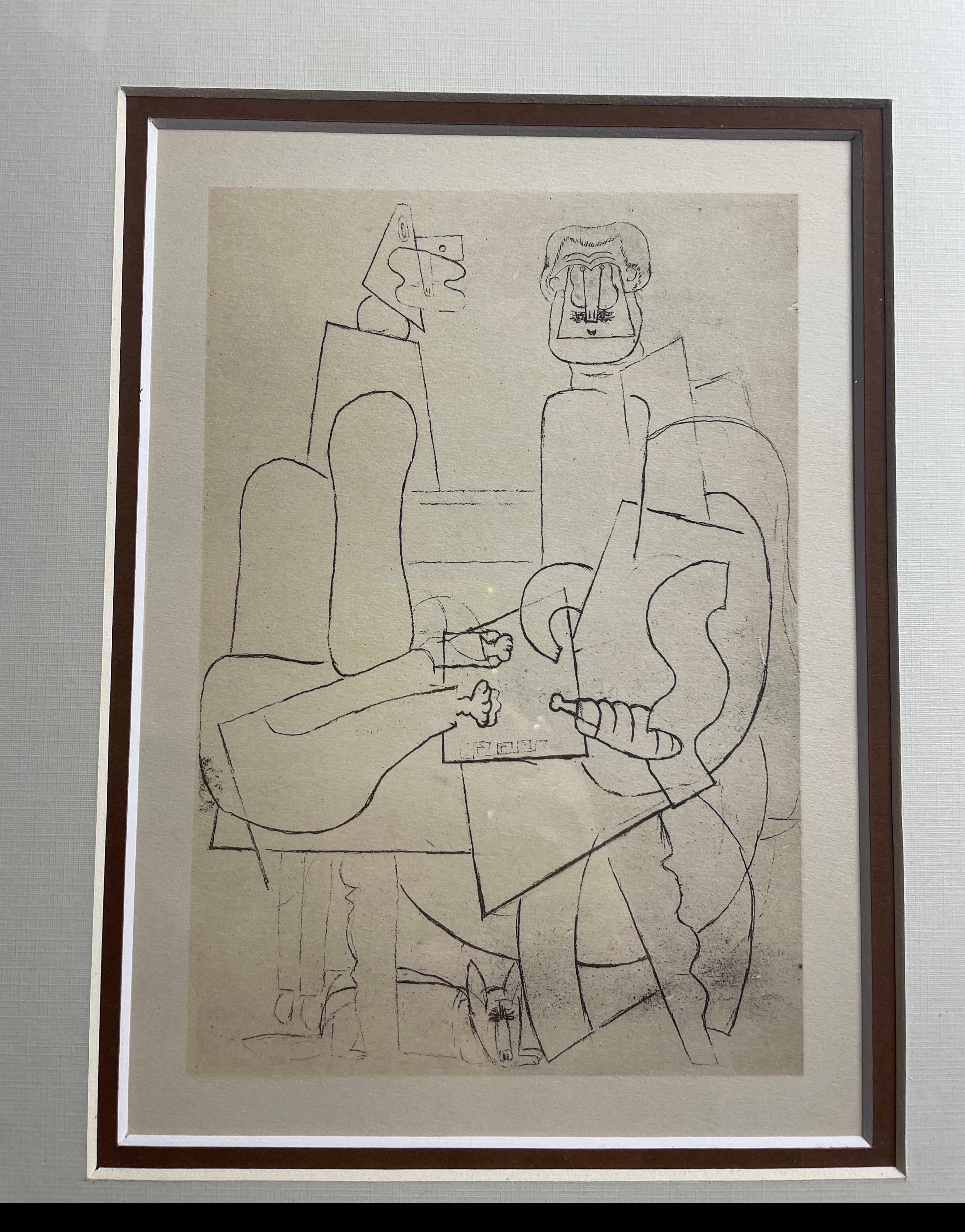 Bohemian Pablo Picasso Antique Lithograph from 1926 Paris Antique Wall Art Picasso Framed For Sale