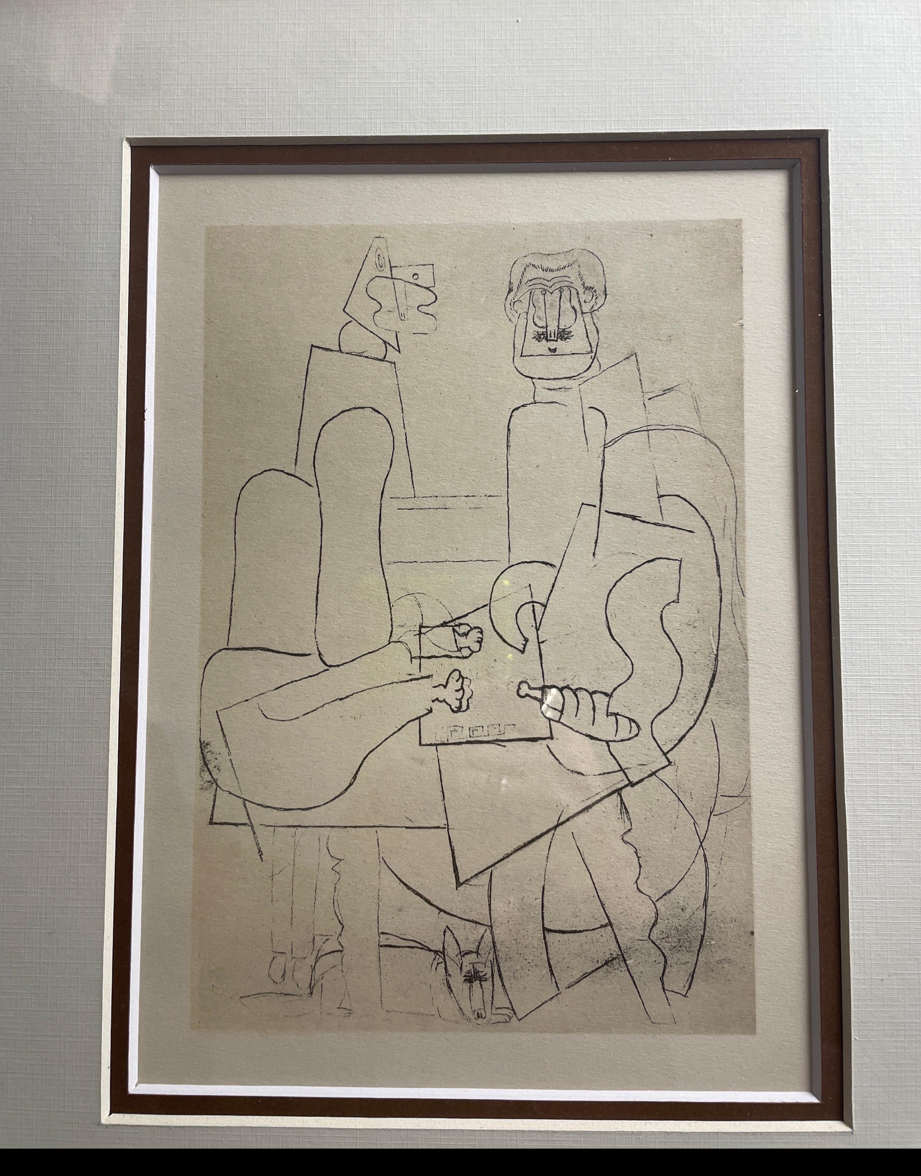 Pablo Picasso Antique Lithograph from 1926 Paris Antique Wall Art Picasso Framed In Excellent Condition For Sale In Rochester, NY