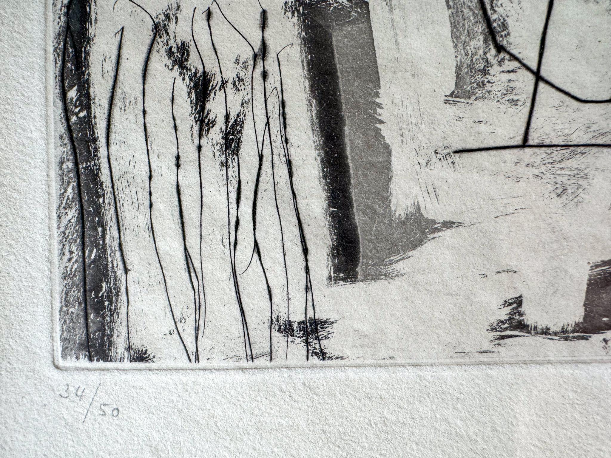 Paper Pablo Picasso Aquatint and Drypoint, Dans l'Atelier 1965 For Sale