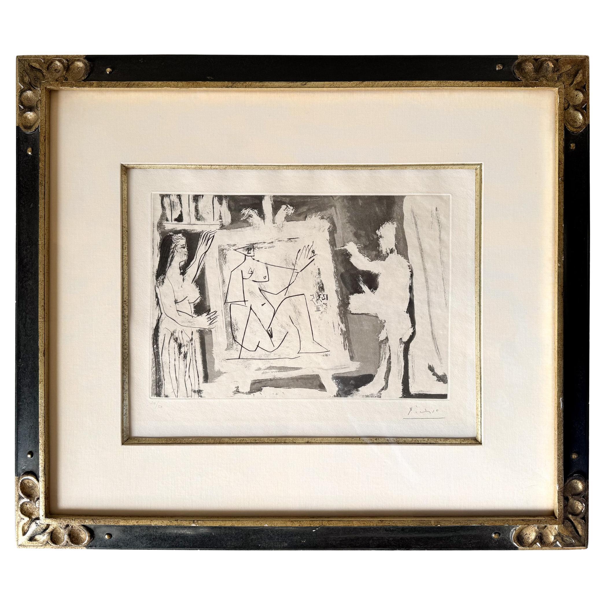 Pablo Picasso Aquatint and Drypoint, Dans l'Atelier 1965 For Sale
