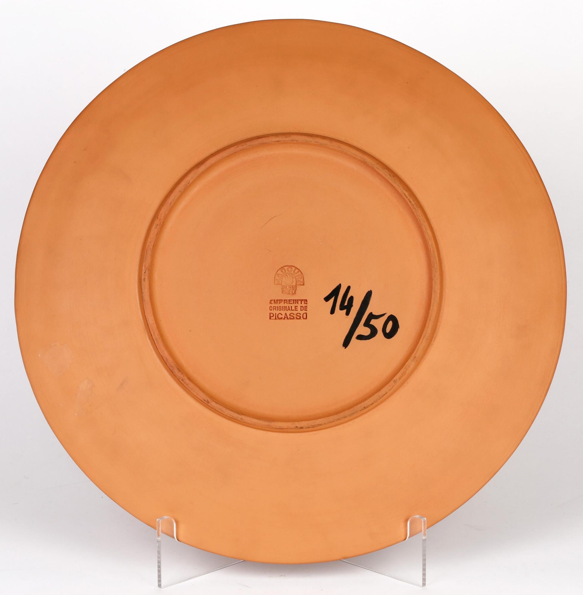 Mid-Century Modern Pablo Picasso Arrastro A.R. 431 Limited Edition Ceramic Dish No. 14/50 For Sale