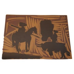 Pablo Picasso "Before the Goading of the Bull" Gilt Framed Signed Lithograph