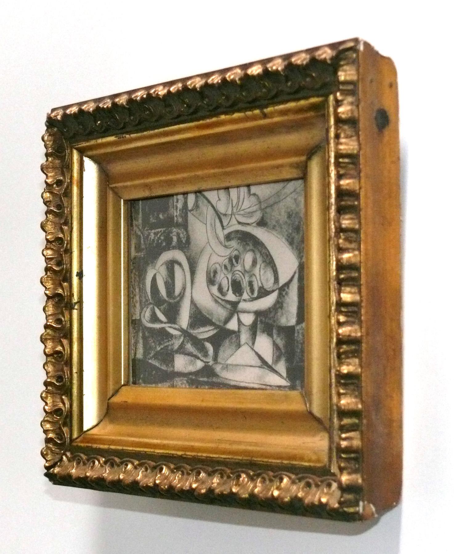 Pablo Picasso Schwarz-Weiß-Druck in vergoldeten Vintage-Rahmen (Moderne der Mitte des Jahrhunderts) im Angebot