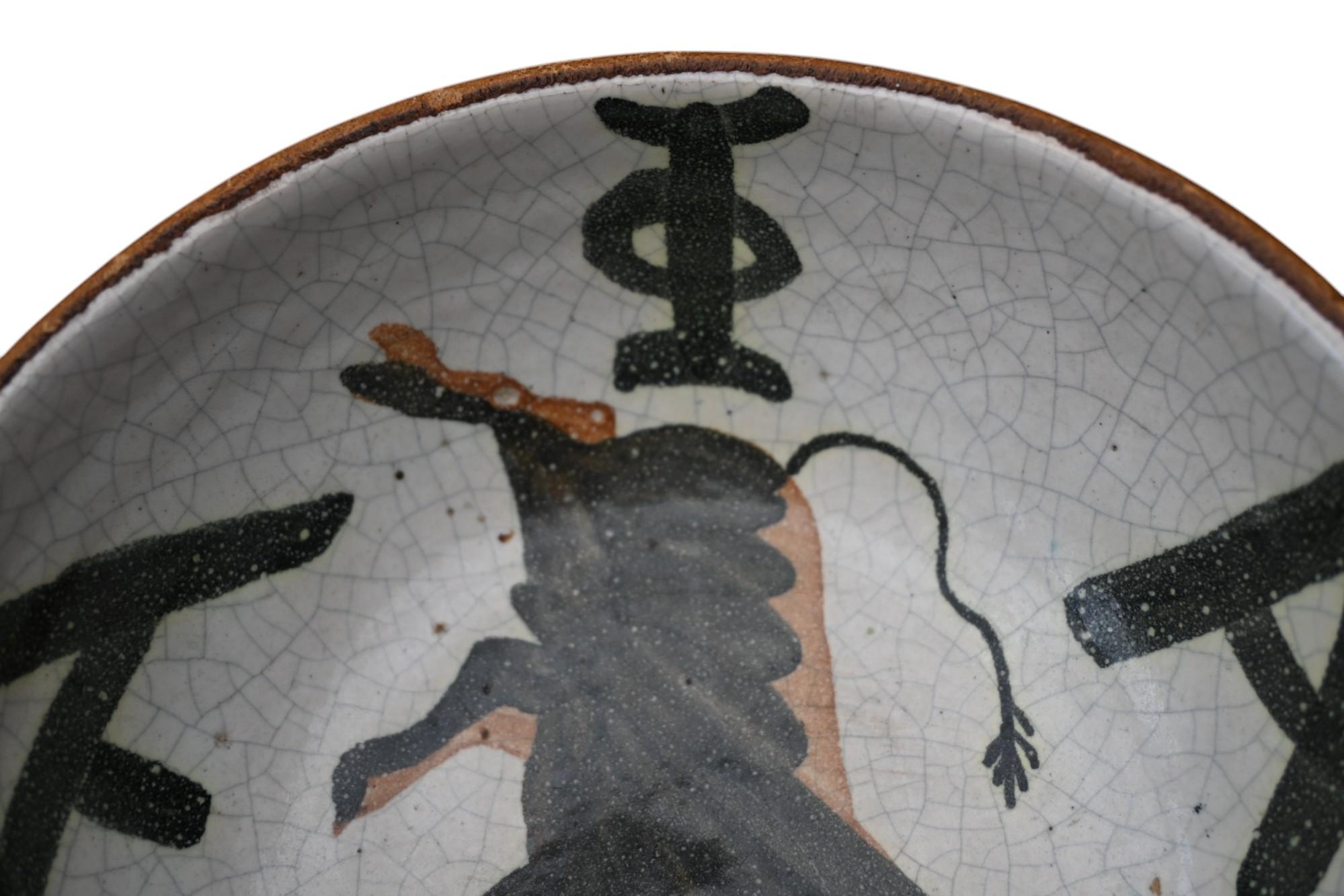 Dipinto a mano Pablo Picasso -toro, ciotola in ceramica in vendita