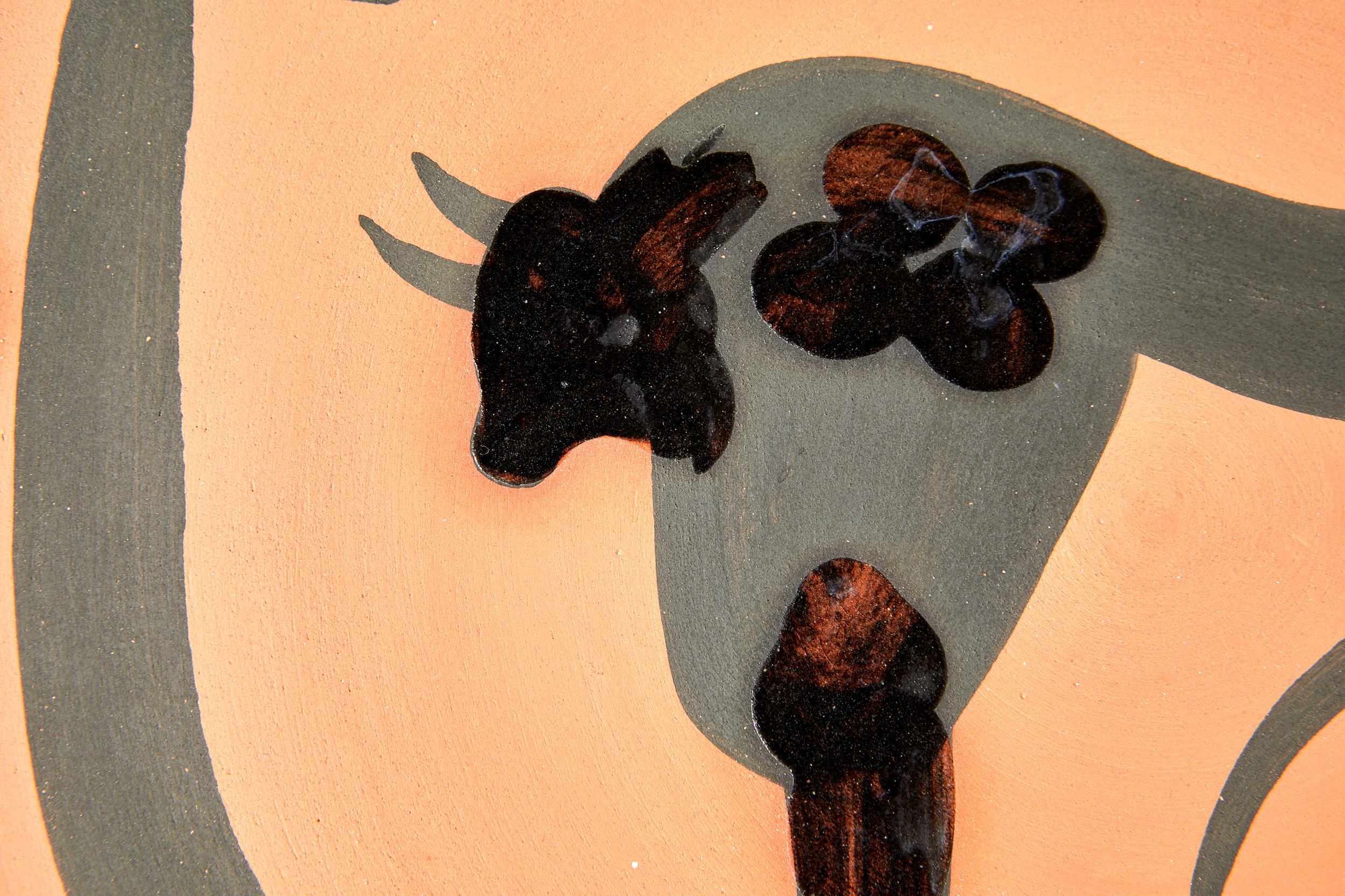 Mid-20th Century Pablo Picasso, Bull, Turned round dish, 1957, edition of 250 copies. For Sale