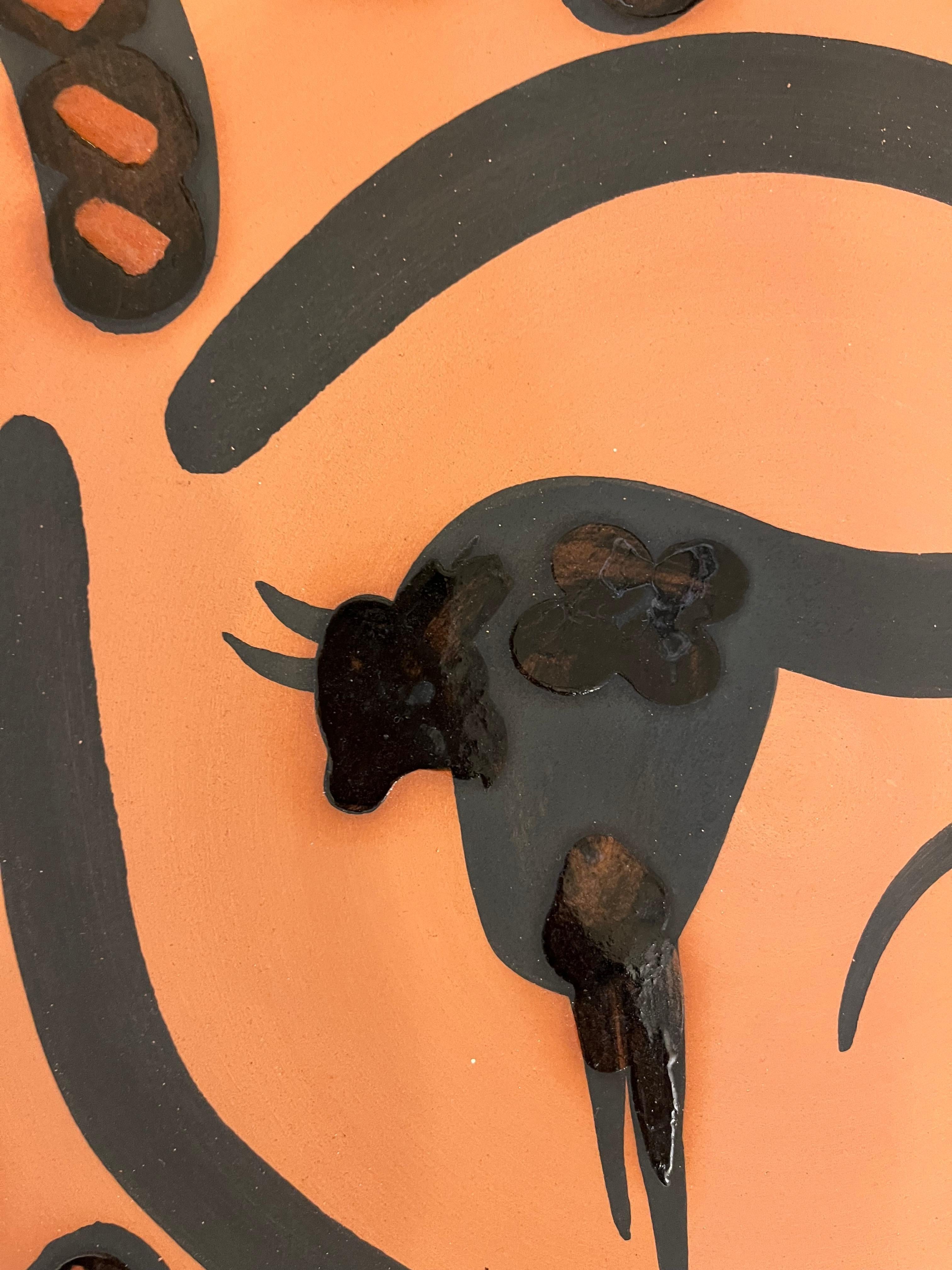 Ceramica Pablo Picasso, Toro, Piatto rotondo tornito, 1957, edizione Pablo Picasso, Madoura in vendita