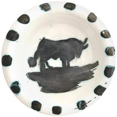 Pablo Picasso Ceramic Bowl "Bull", circa 1952, France