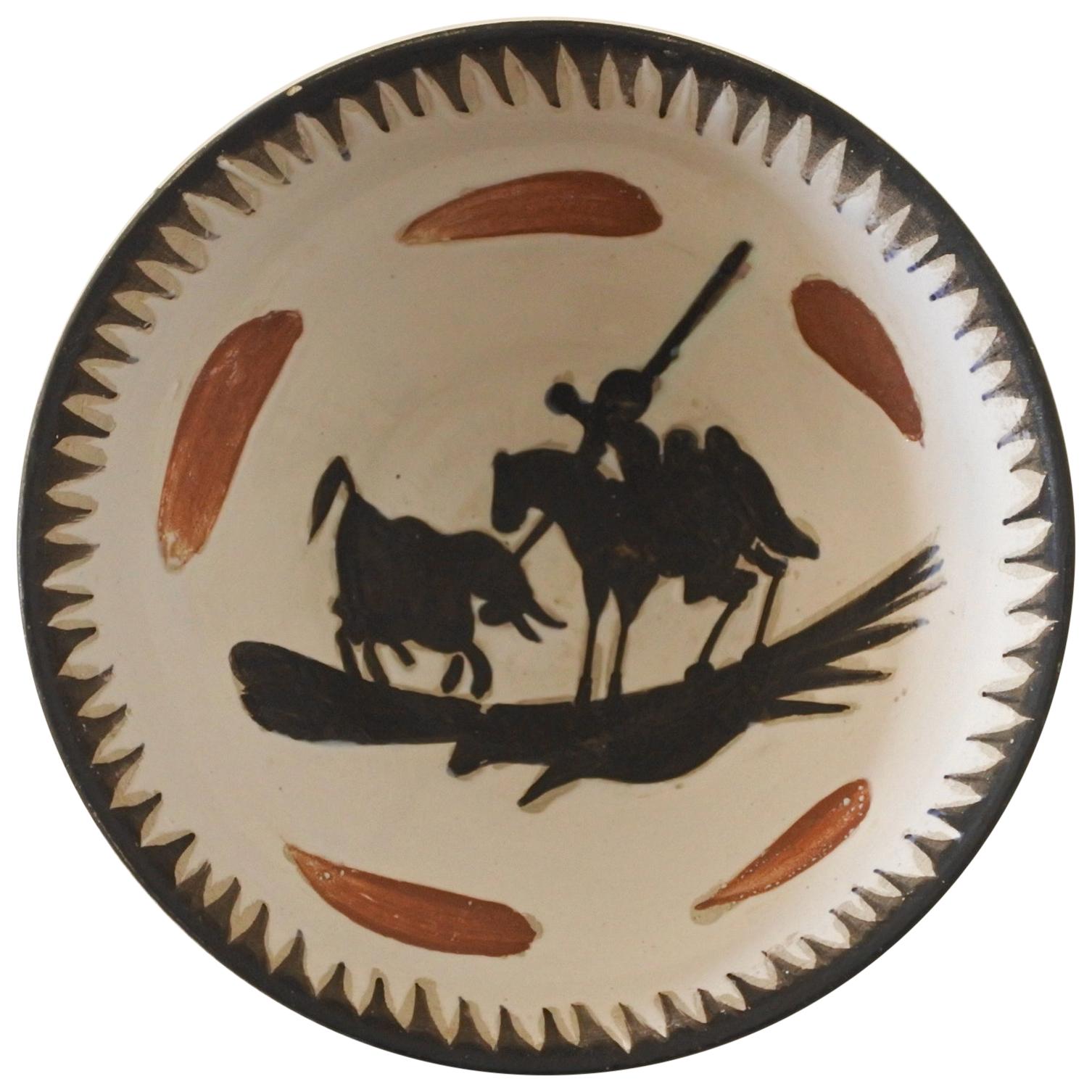 Pablo Picasso Ceramic Bowl, Picador and Bull, Atelier Madoura, Vallauris, 1955