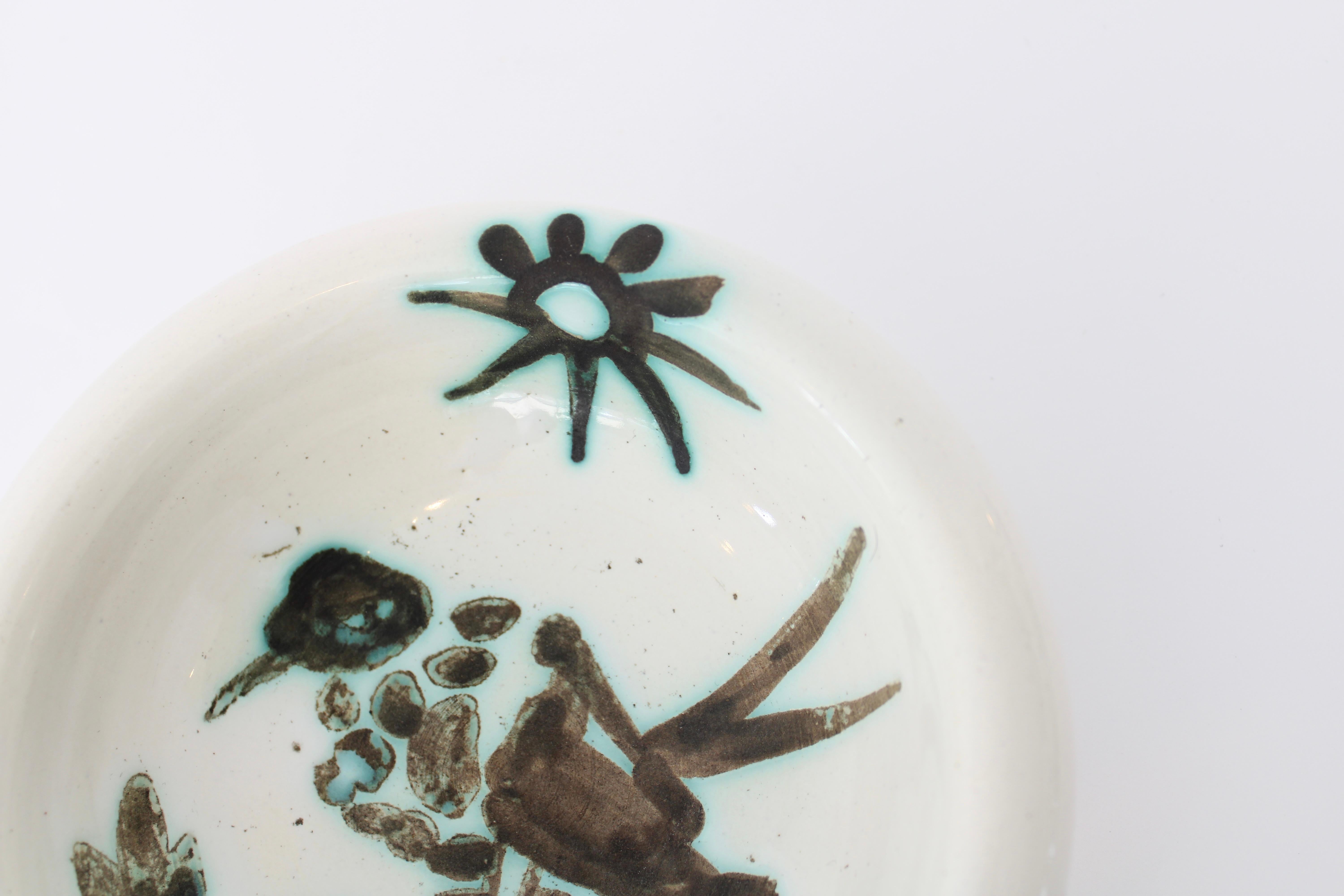 Pablo Picasso Ceramic Dish Editions Picasso Madoura Bird And Sun 1952 For Sale 1