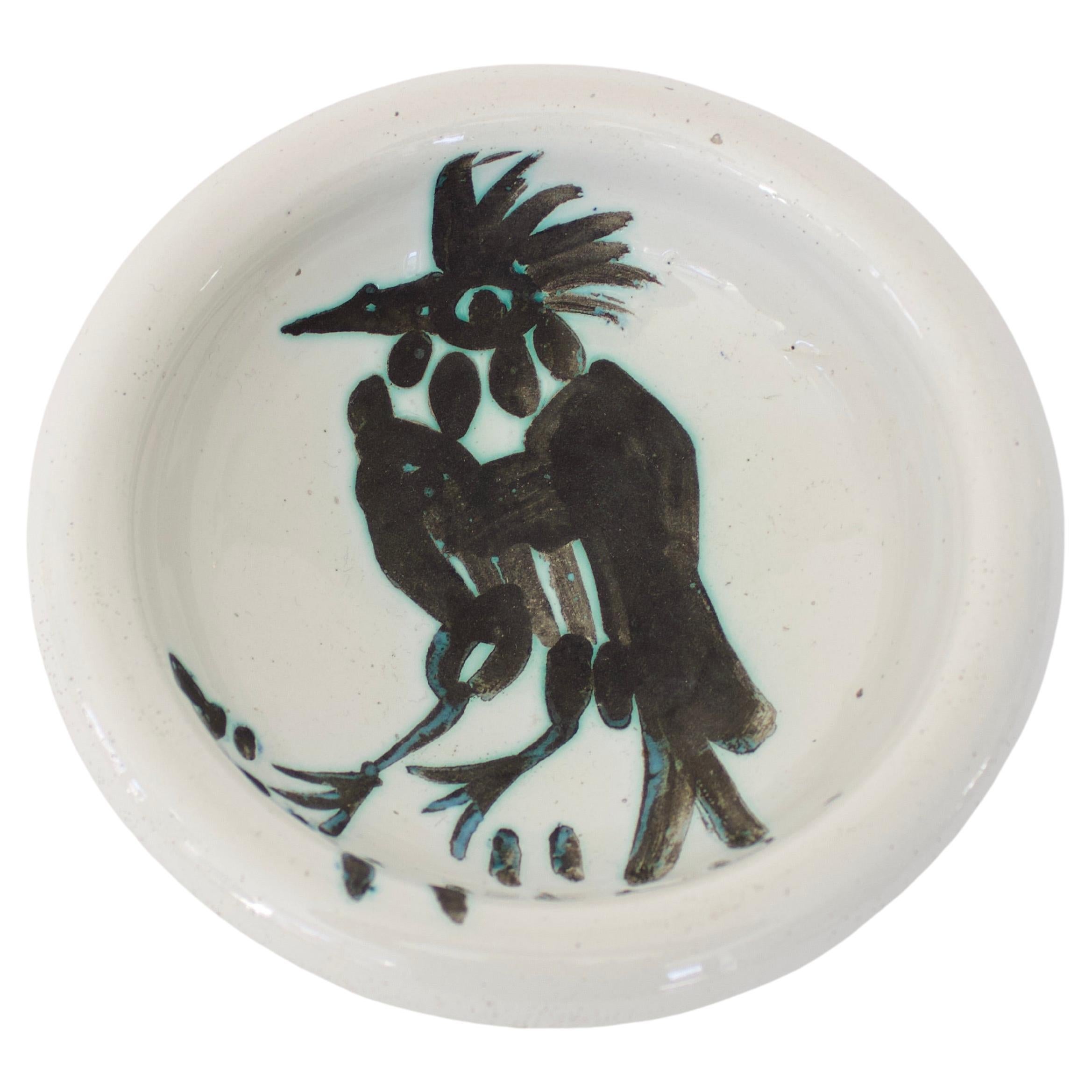 Pablo Picasso Ceramic Dish Editions Picasso Madoura Bird Tuft Pointy Beak C 1952