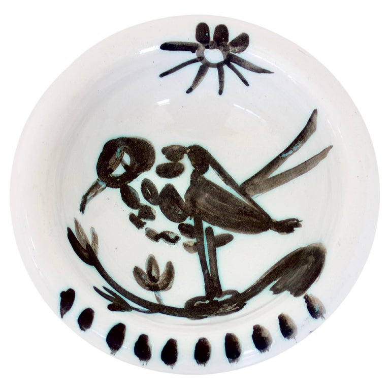 Pablo Picasso Ceramic Dish Editions Picasso Madoura Bird with Sun C