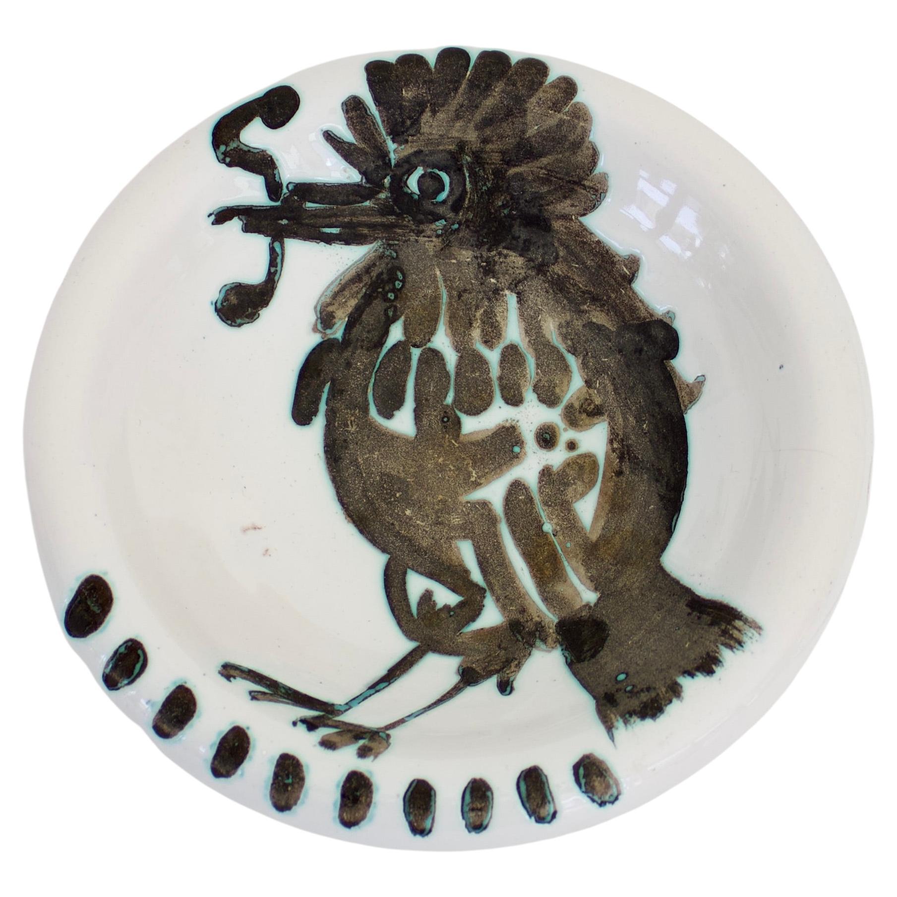 Pablo Picasso Ceramic Dish Editions Picasso Madoura with Bird Motif, circa 1952