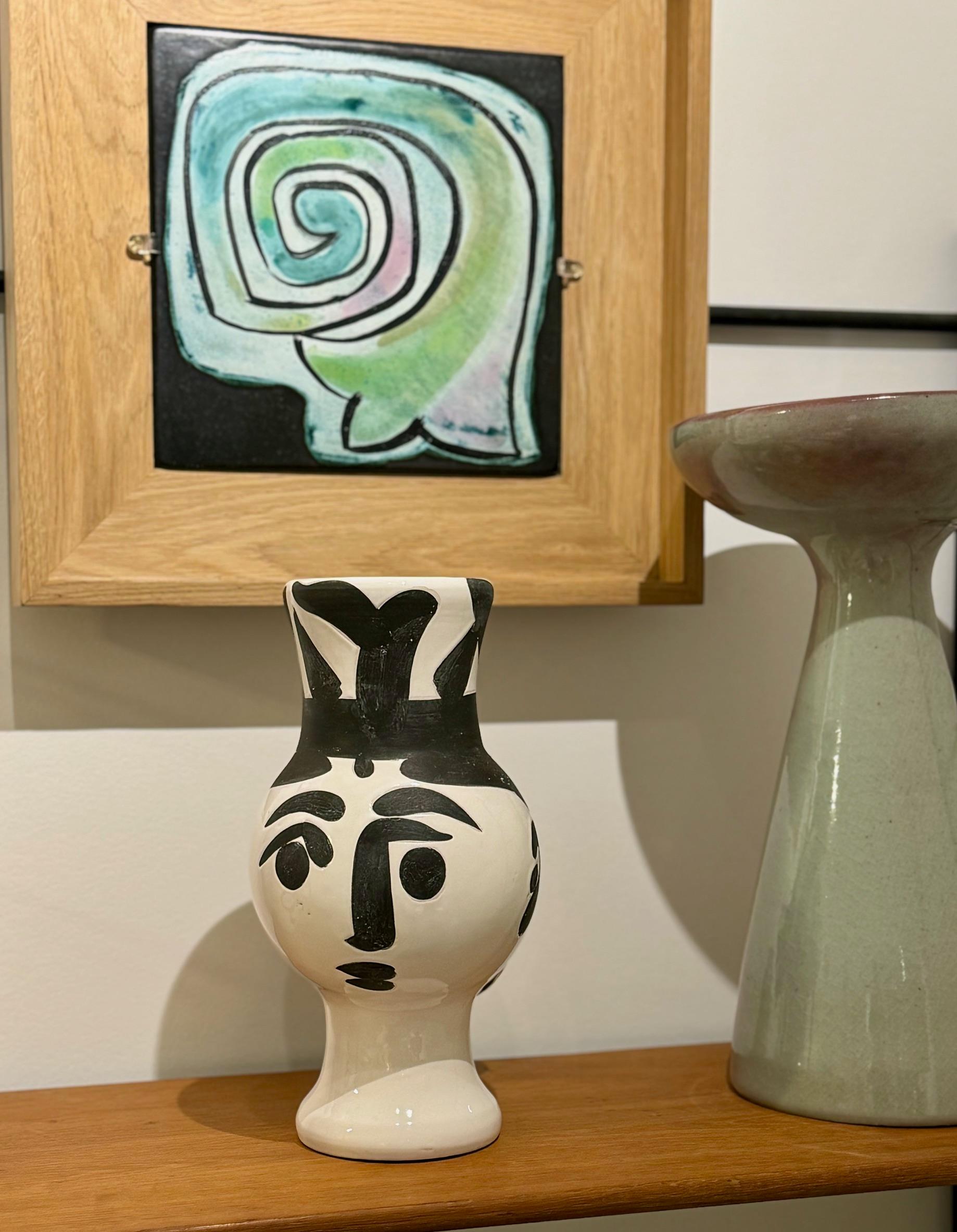 Pablo Picasso, Keramikausgabe Madoura , Holzvase mit Eule, Frau in Holzform, 1951 im Angebot 1