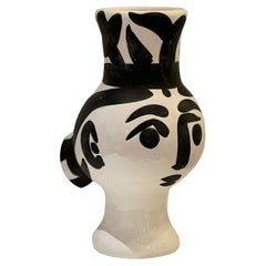 Antique Pablo Picasso Ceramic Edition Madoura , Wood-owl Woman Vase 1951