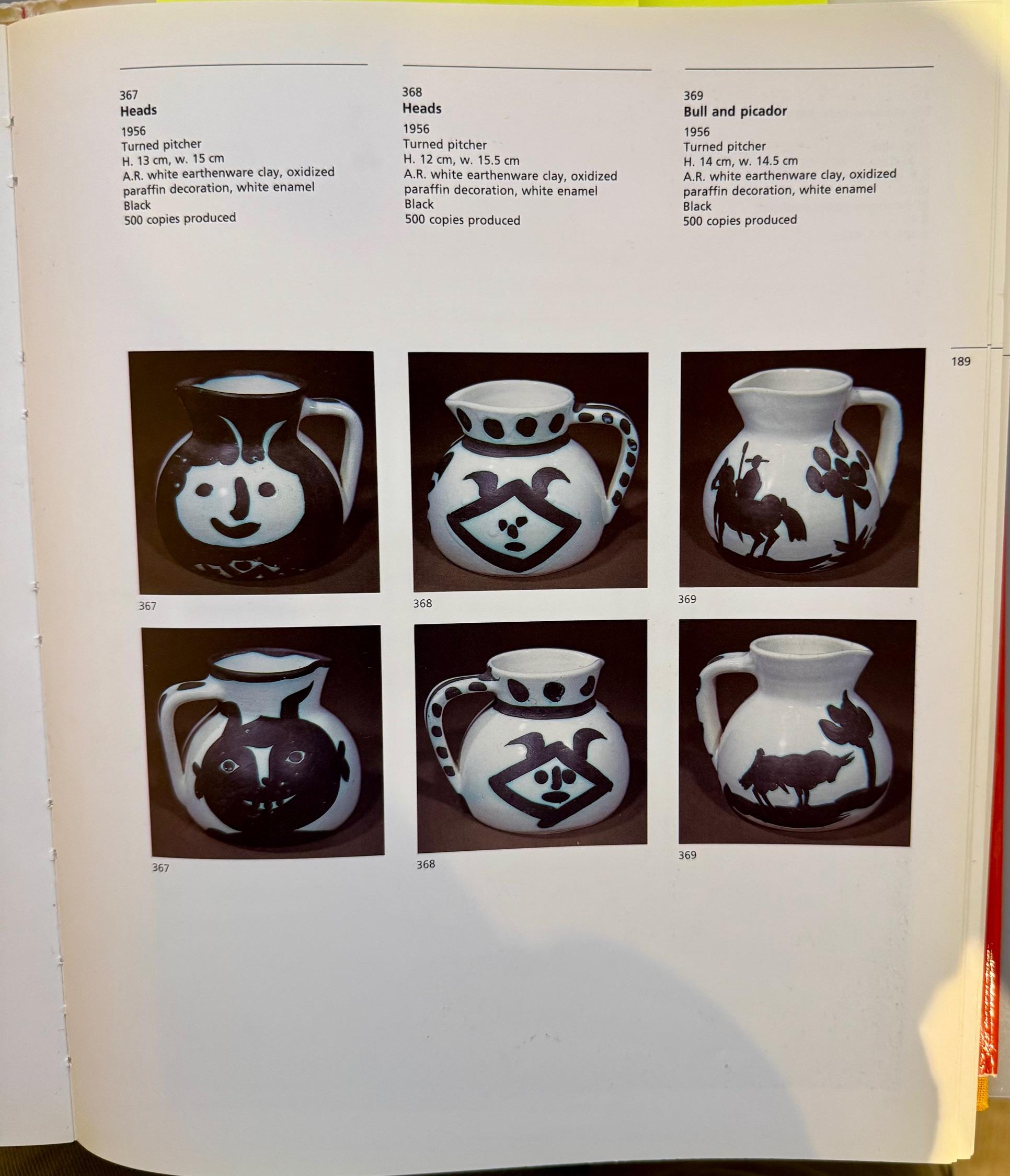 Keramikkrug von Pablo Picasso  „Heads“, Auflage Madoura Vallauris 1956 im Angebot 6