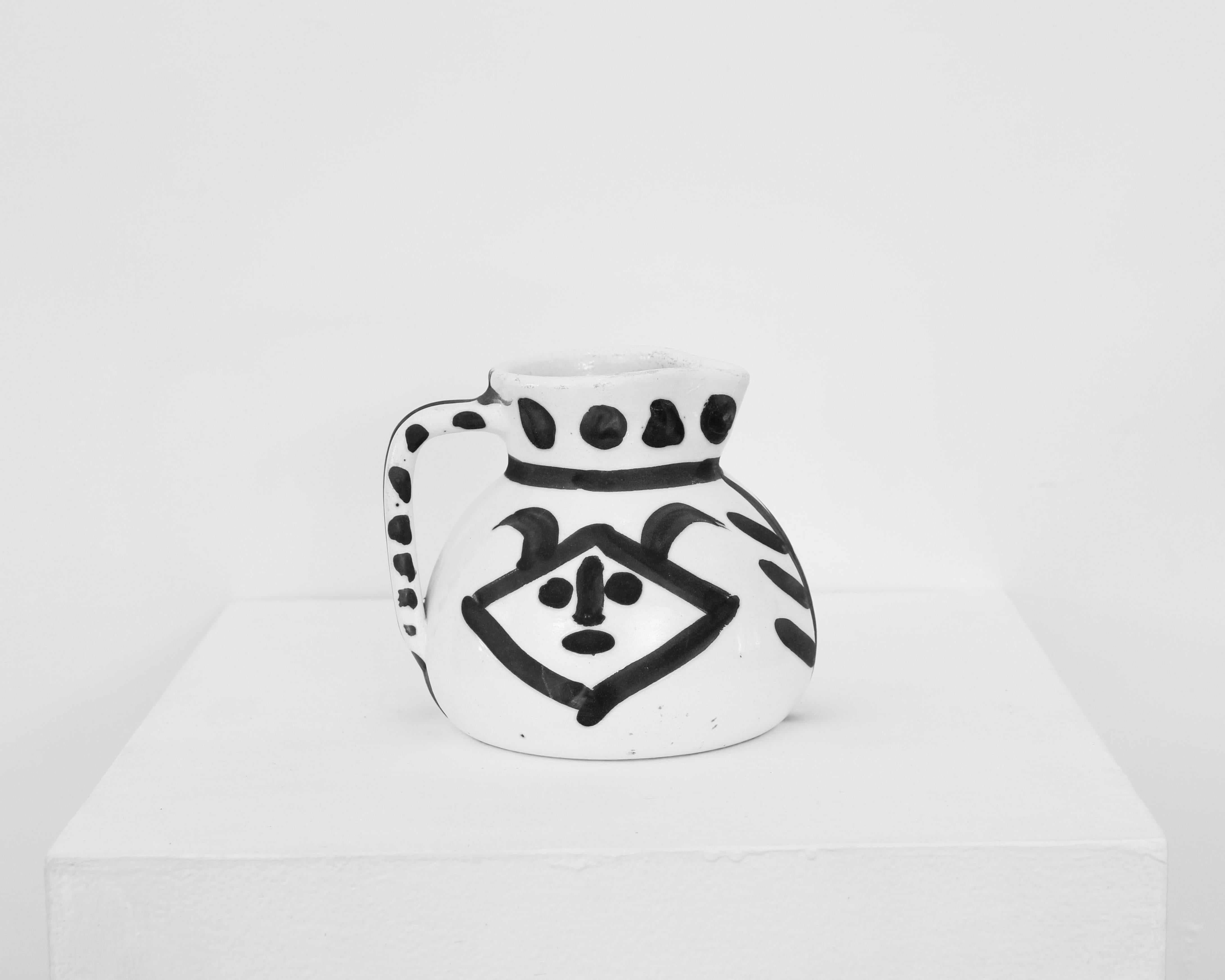 Pablo Picasso Ceramic Pitcher Tetes Visages Editions Picasso Madoura For Sale 4