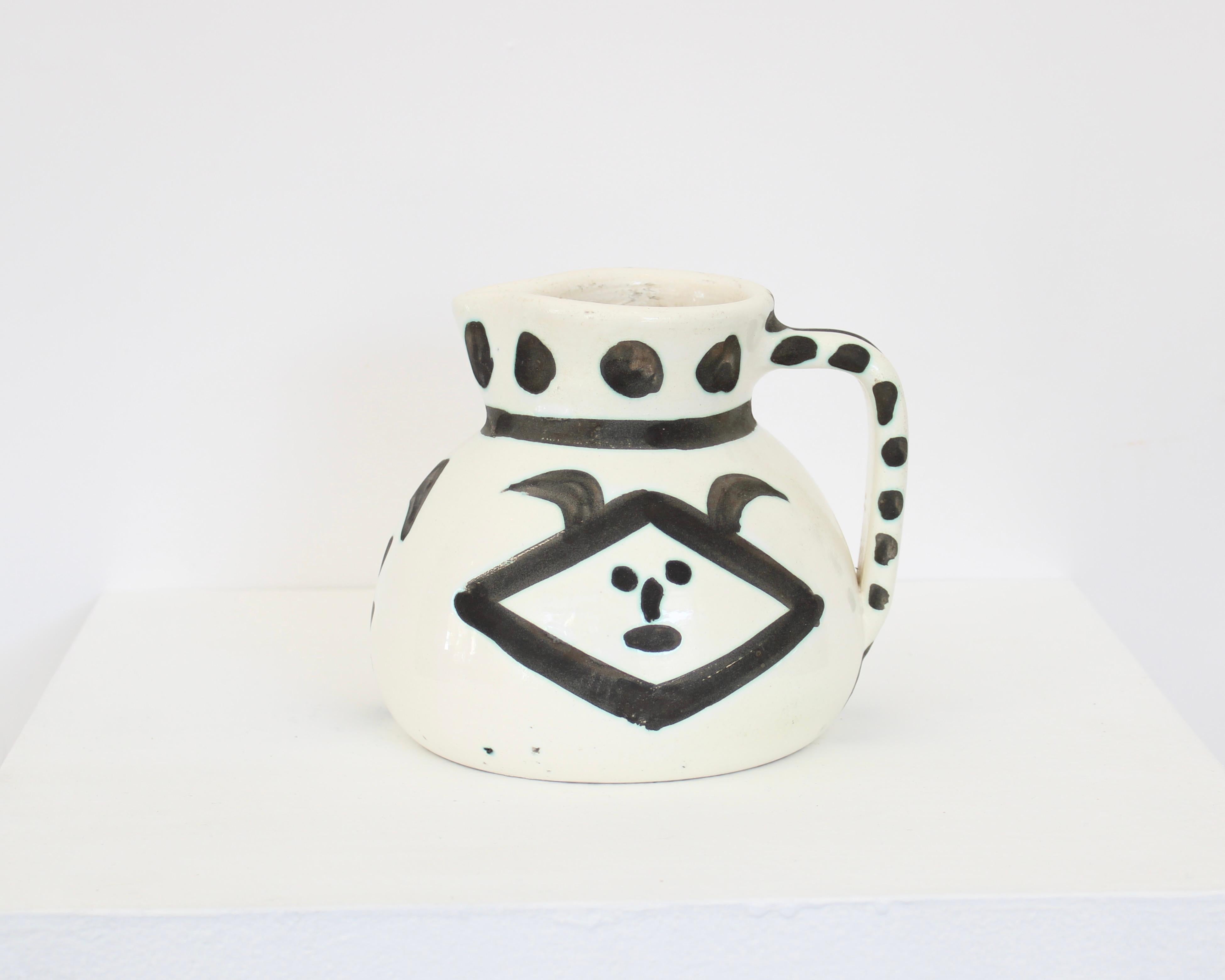 Pablo Picasso Ceramic Pitcher Tetes Visages Editions Picasso Madoura For Sale 6
