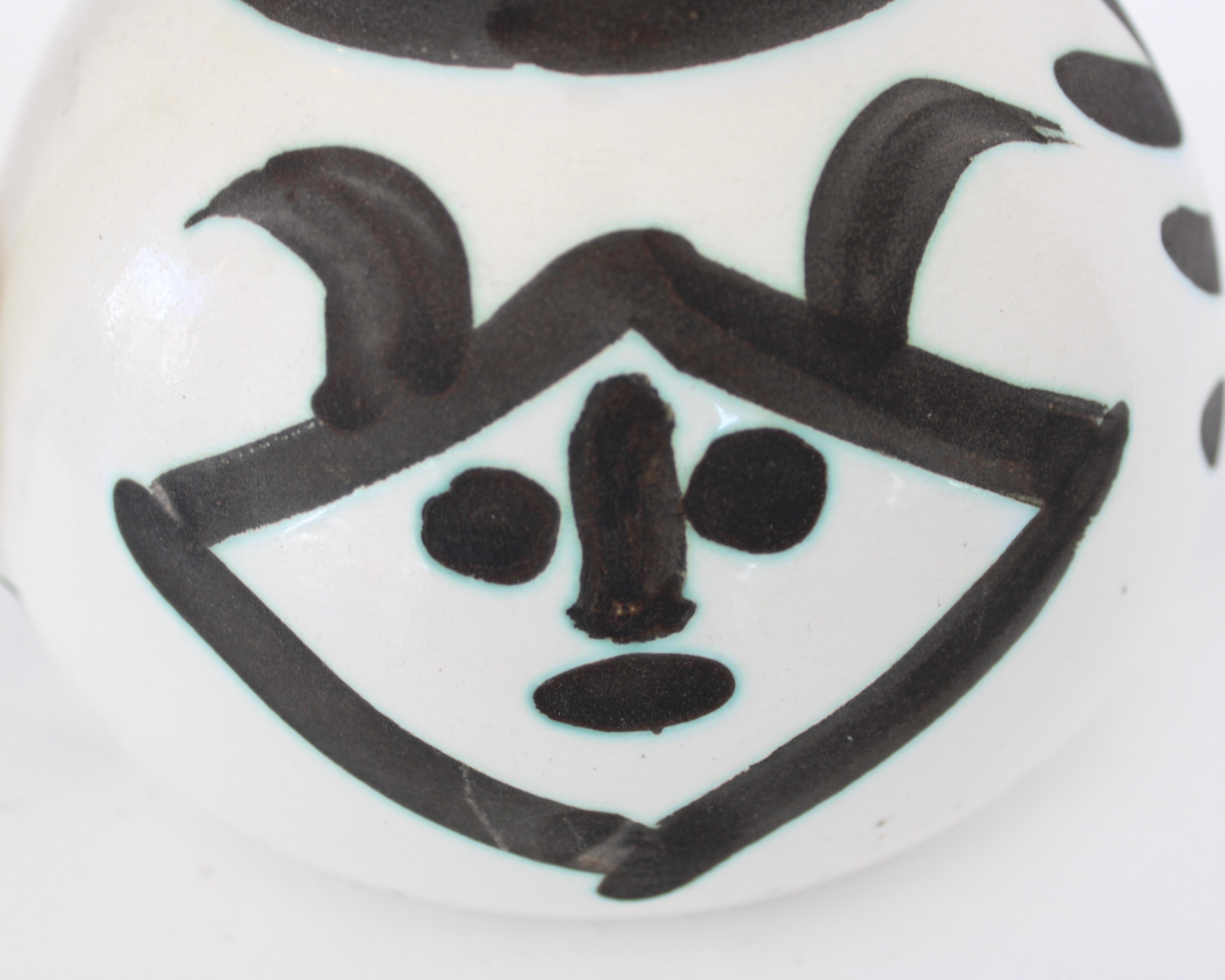 Pablo Picasso Ceramic Pitcher Tetes Visages Editions Picasso Madoura For Sale 10