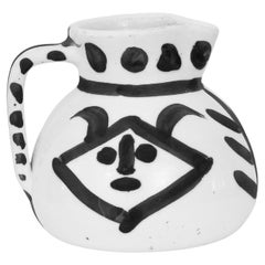 Pablo Picasso Ceramic Pitcher Tetes Visages Editions Picasso Madoura