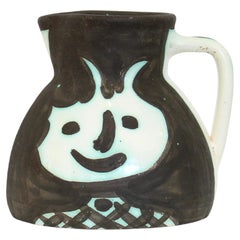 Pablo Picasso Ceramic Pitcher Tetes Visages Editions Picasso Madoura