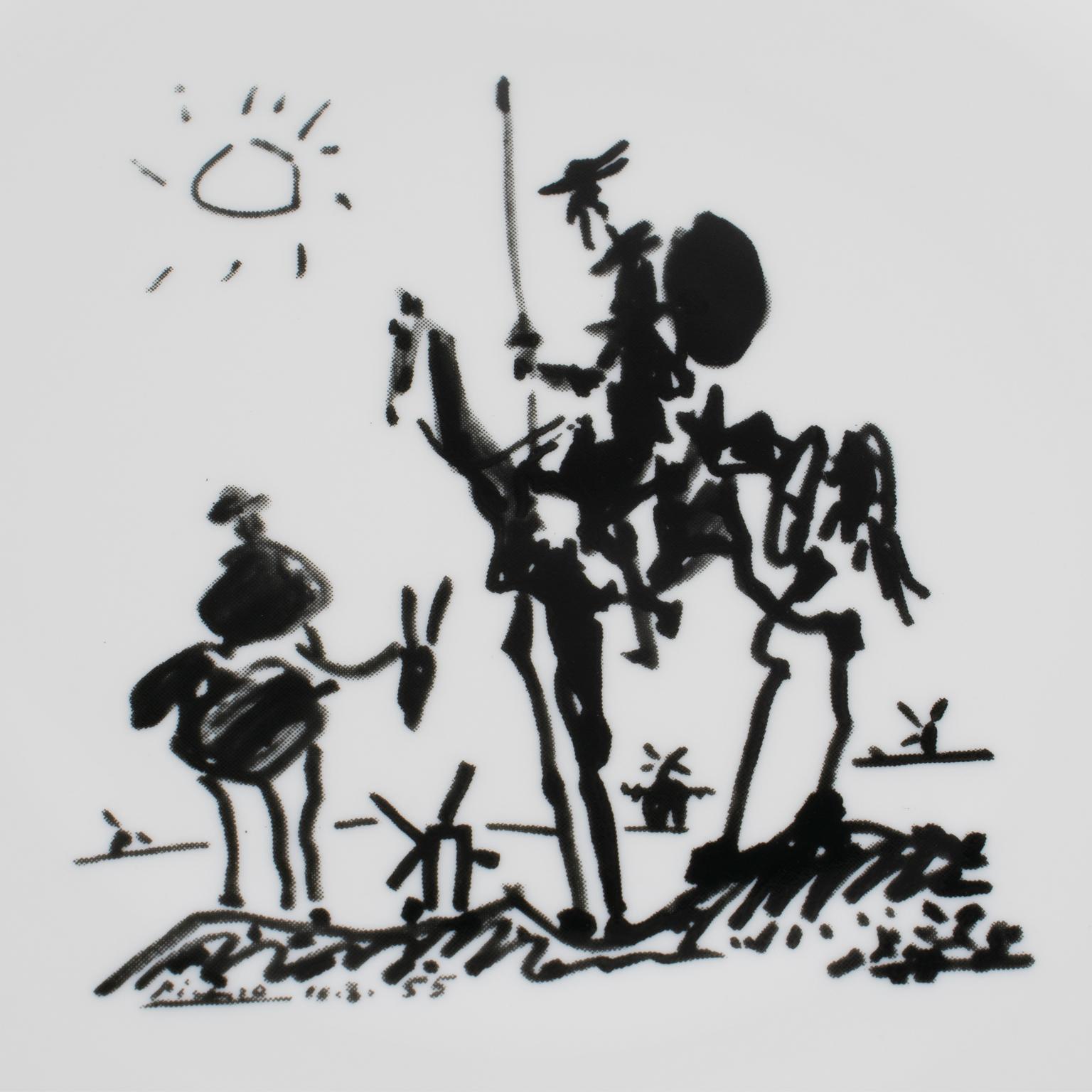Pablo Picasso Ceramic Plate by Bernardaud Limoges, Don Quixote Decor For Sale 4