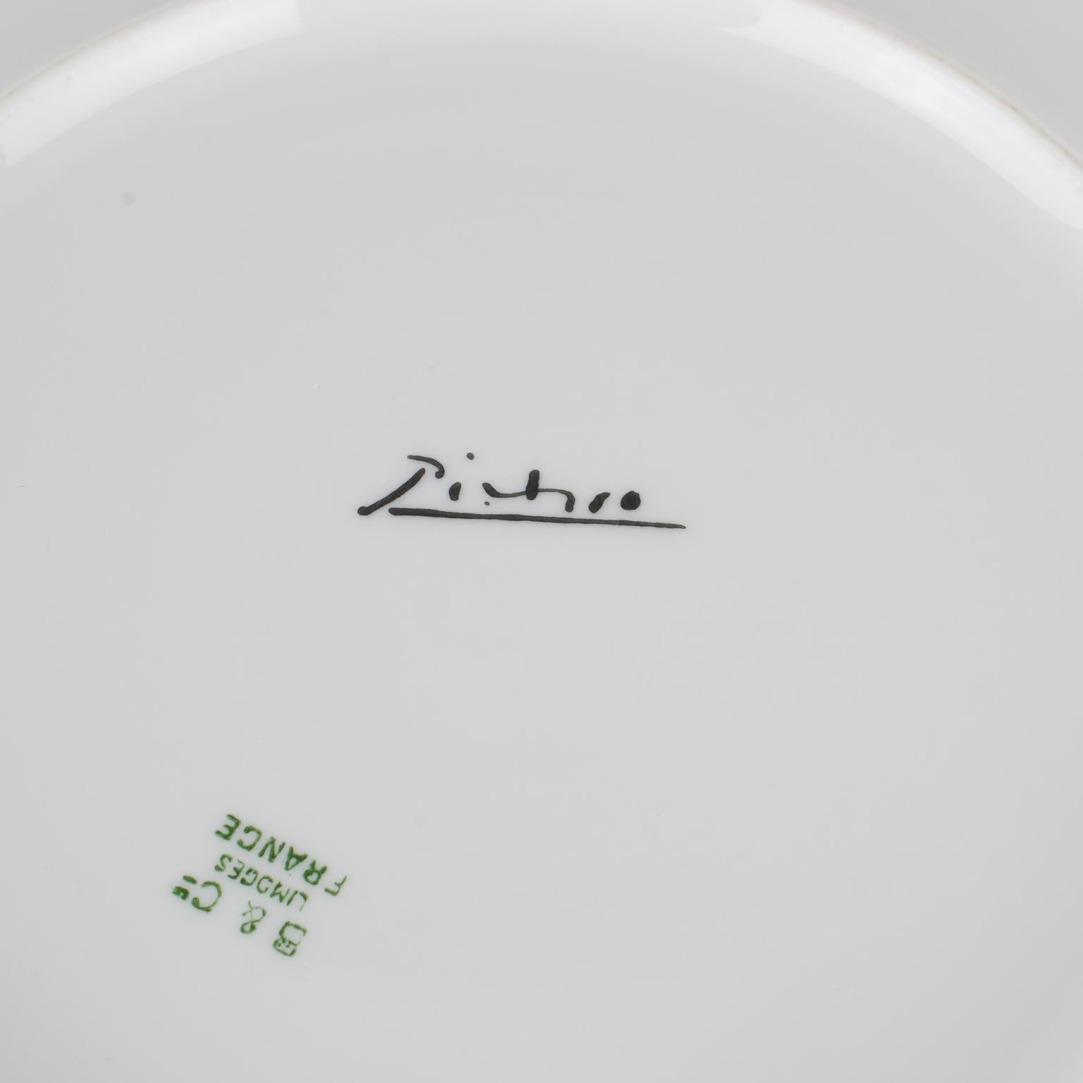 Pablo Picasso Ceramic Plate by Bernardaud Limoges, Don Quixote Decor For Sale 5