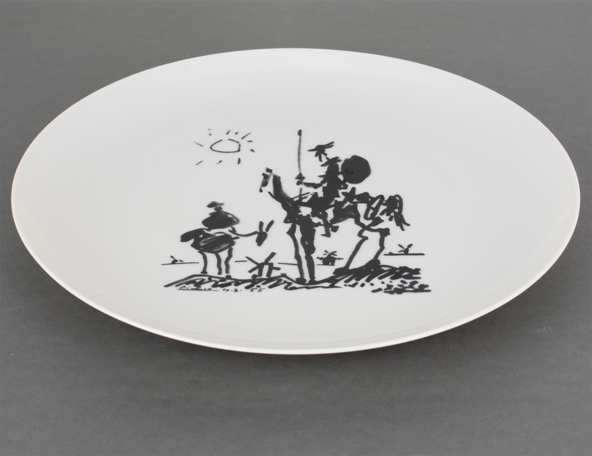 French Pablo Picasso Ceramic Plate by Bernardaud Limoges, Don Quixote Decor For Sale
