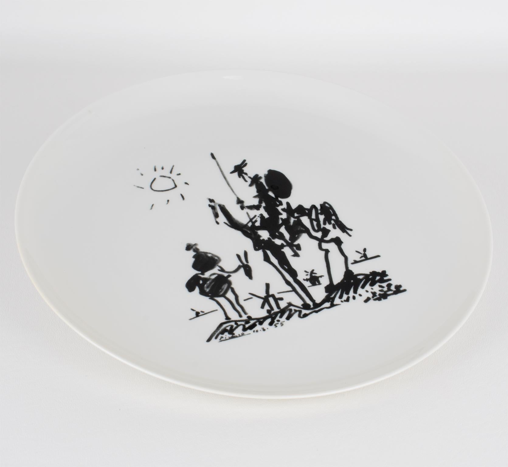 Pablo Picasso Ceramic Plate by Bernardaud Limoges, Don Quixote Decor In Excellent Condition For Sale In Atlanta, GA