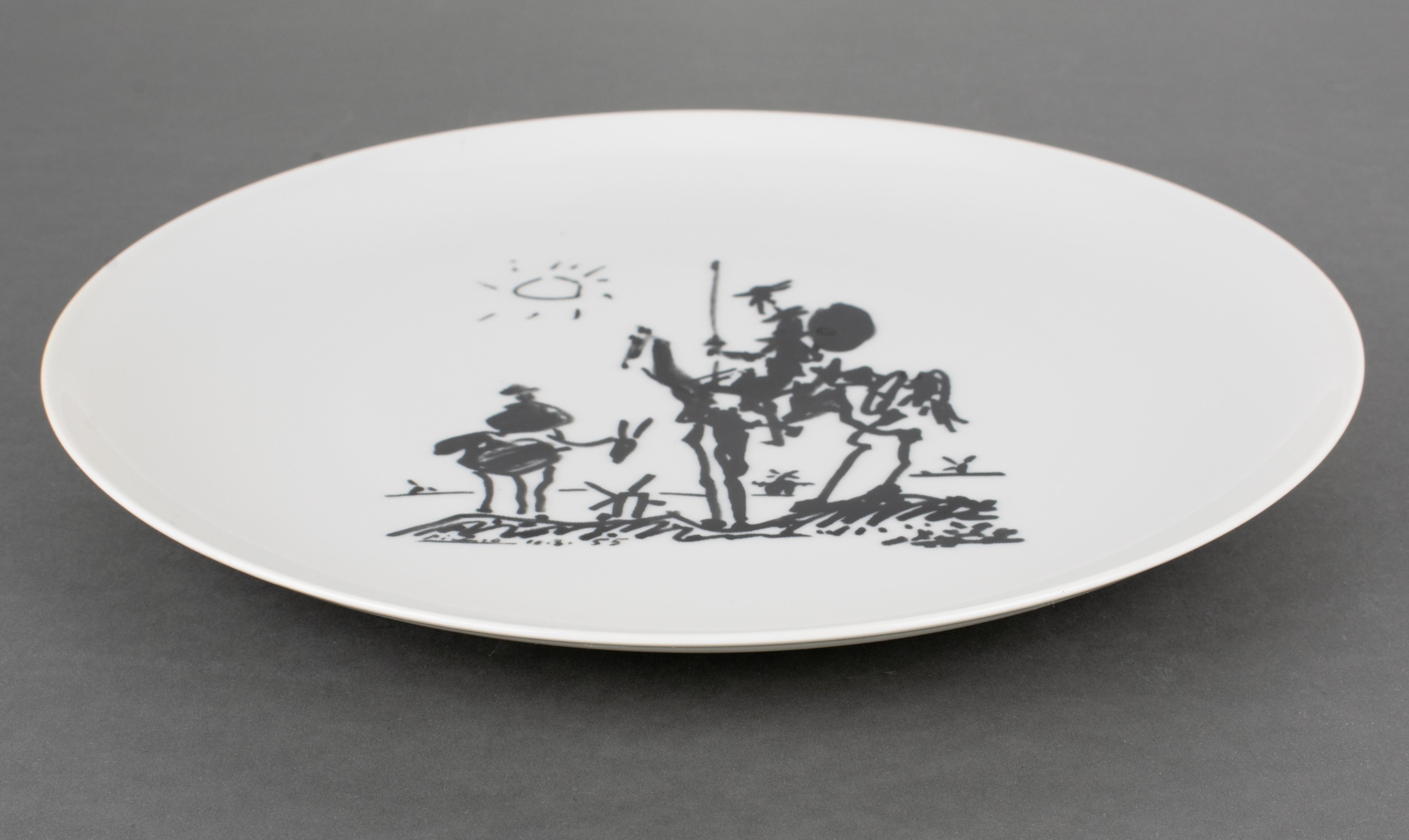 Contemporary Pablo Picasso Ceramic Plate by Bernardaud Limoges, Don Quixote Decor For Sale