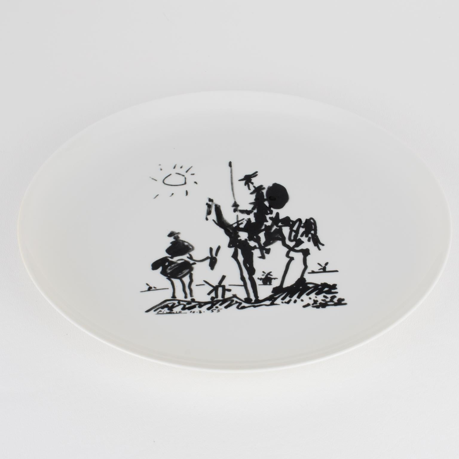 Pablo Picasso Ceramic Plate by Bernardaud Limoges, Don Quixote Decor For Sale 3