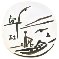 Pablo Picasso Ceramic Plate "Scene de Plage", circa 1956, France