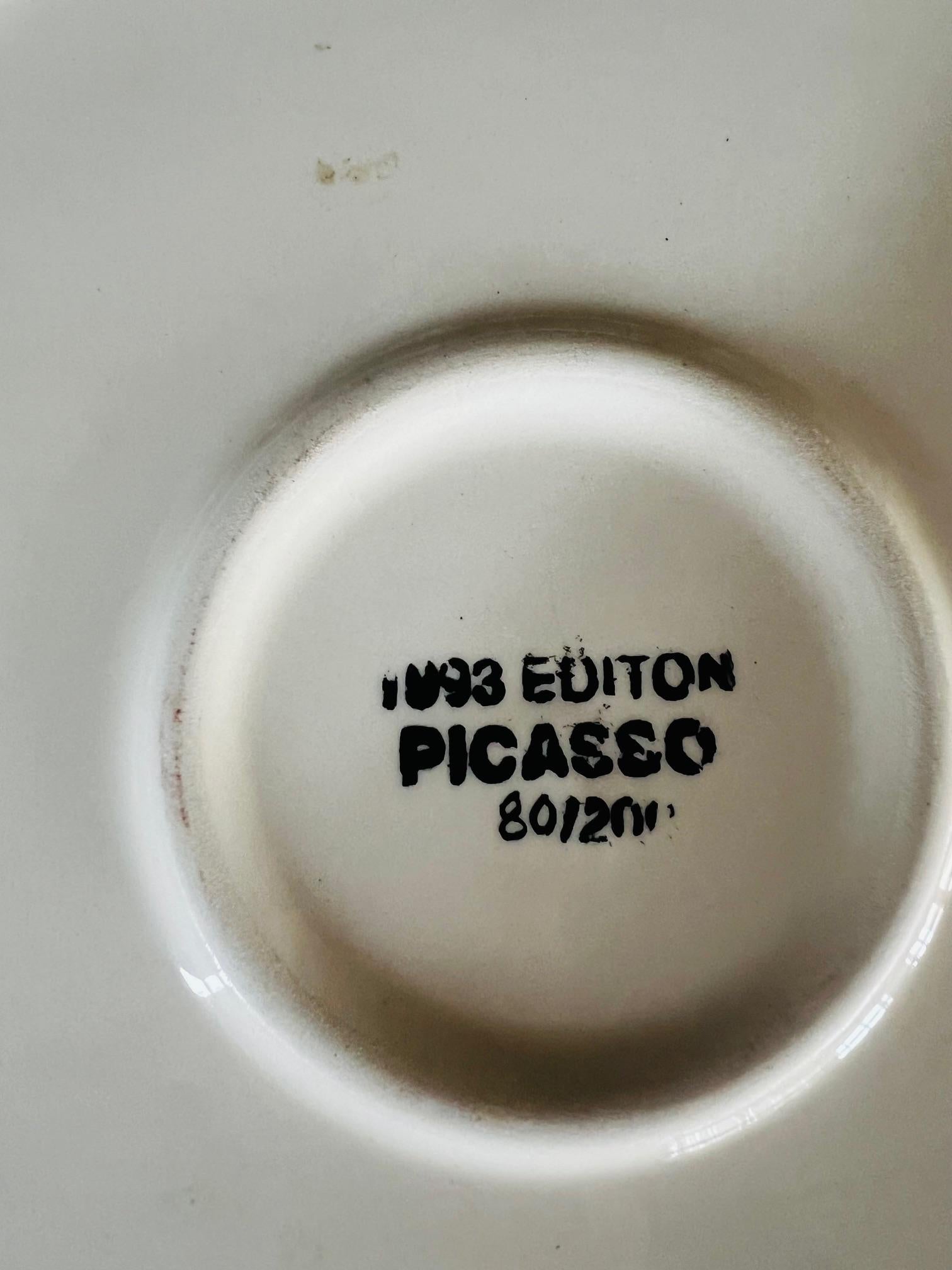 Peint Assiette en céramique signée et numérotée Pablo Picasso, édition 80/200 en vente