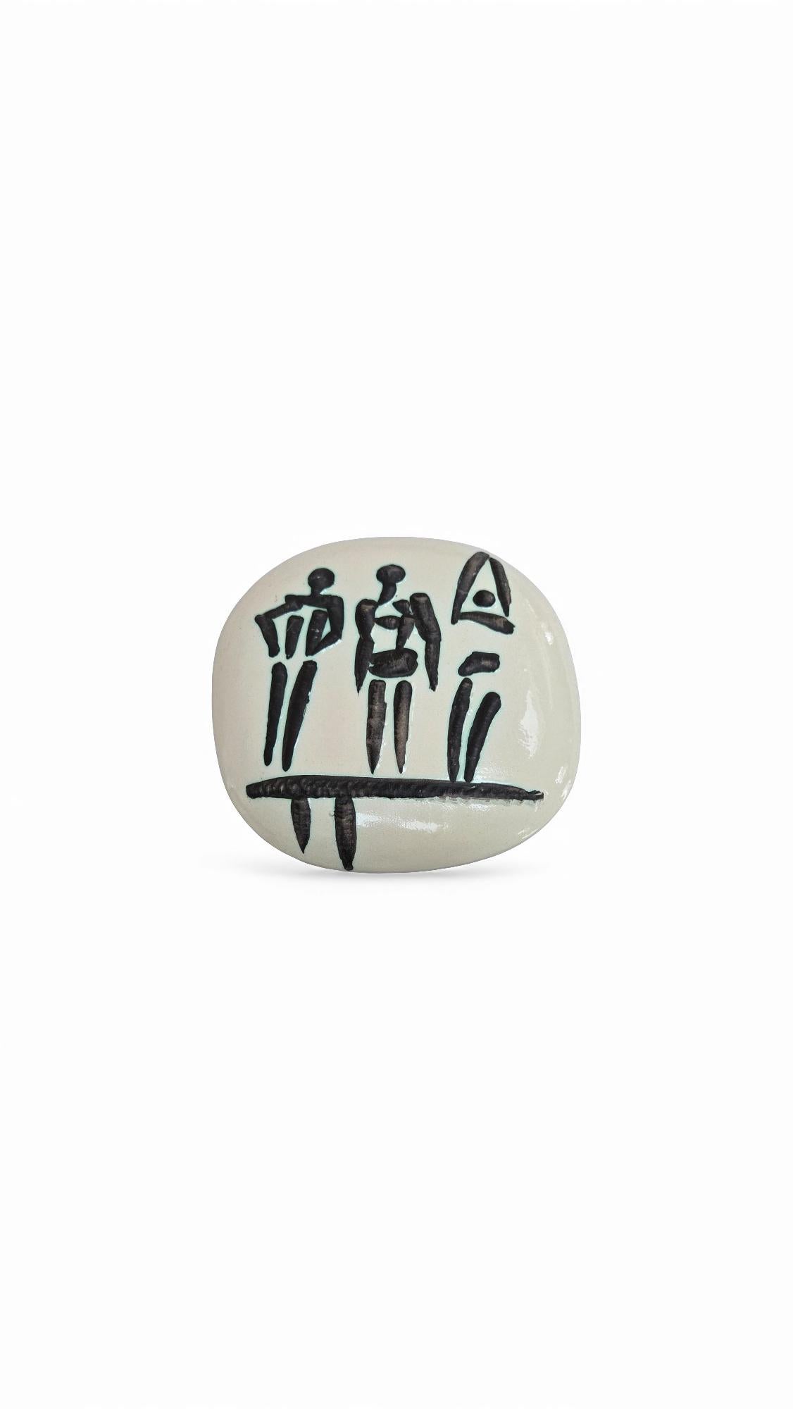 Mid-Century Modern Assiette en céramique Pablo Picasso 'Trois Personnages Sur Tremplin'. en vente