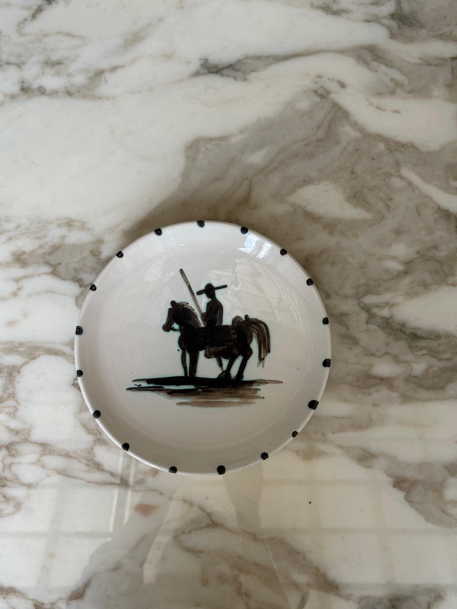 Mid-Century moderno Pablo Picasso Piatto rotondo in ceramica 