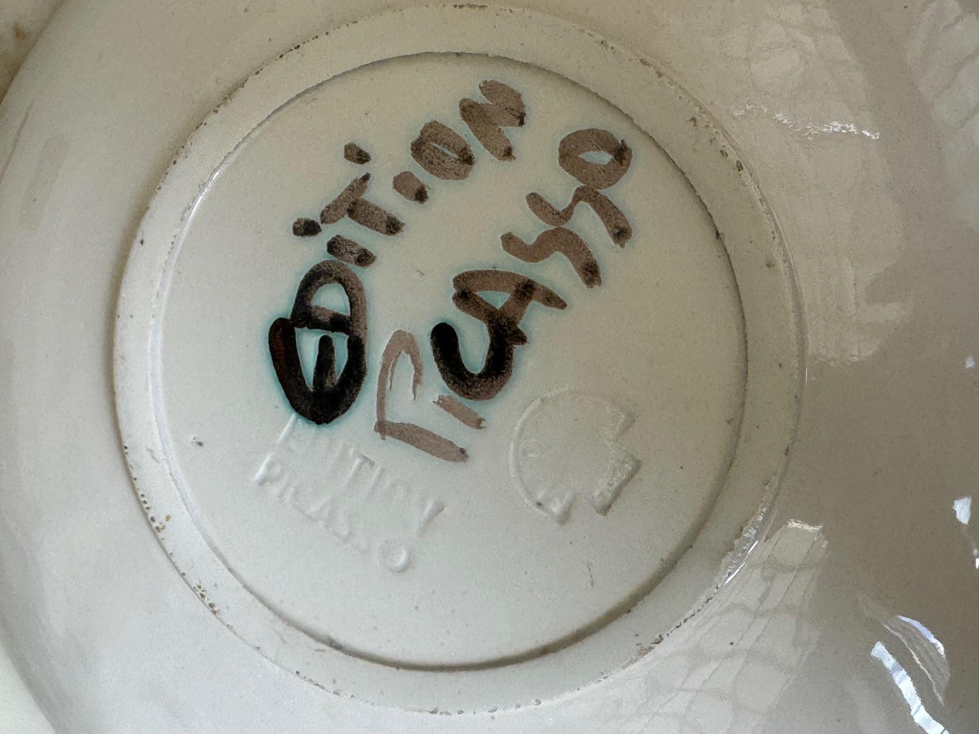 Metà XX secolo Pablo Picasso Piatto rotondo in ceramica 