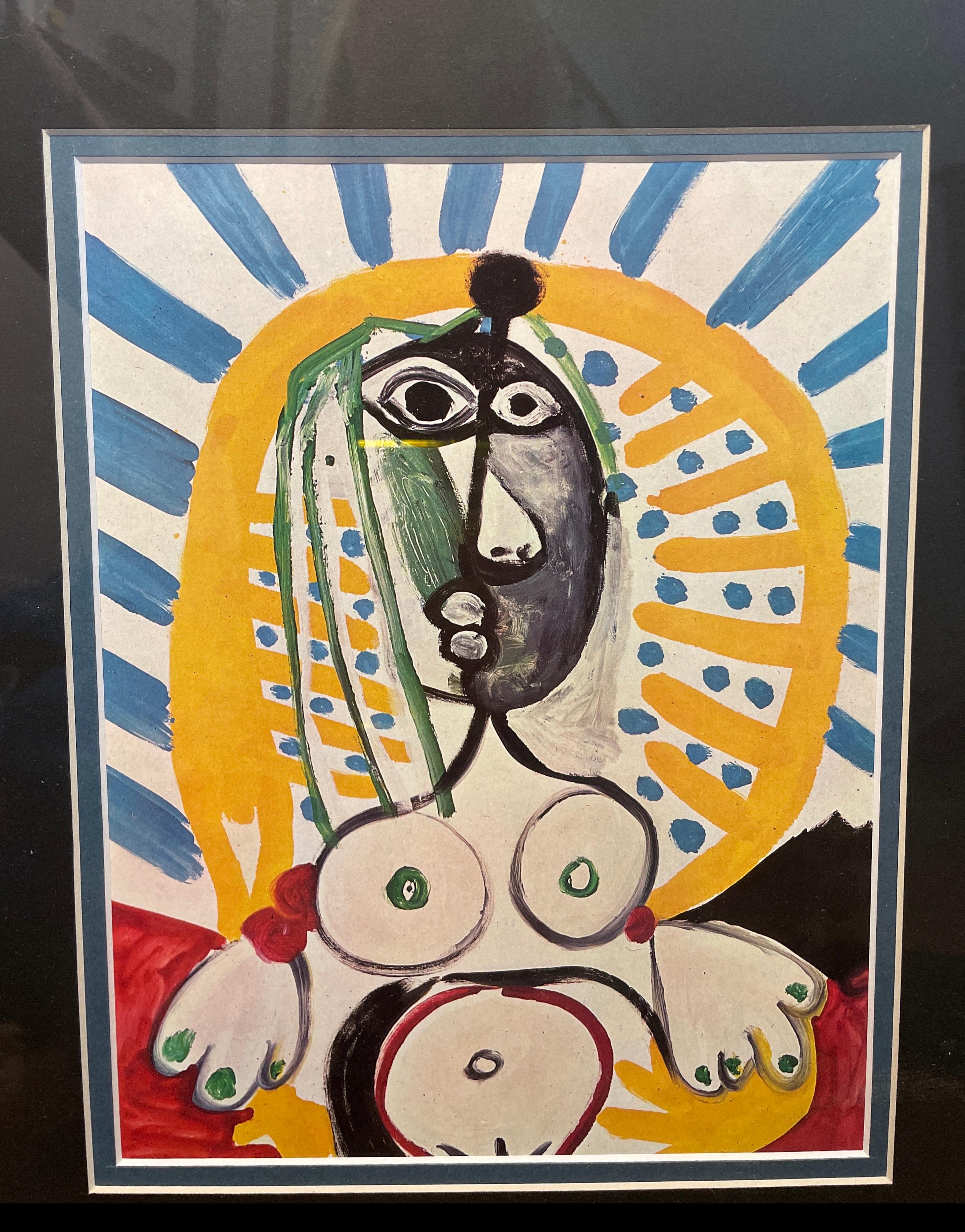 Pablo Picasso Placa de color 1966 Litografía Obra de arte original Edición limitada Moderno de mediados de siglo