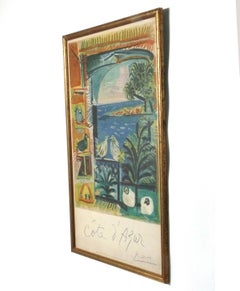 Pablo Picasso Cote d'Azur Mourlot Lithographie Mitte Jahrhundert moderne abstrakte Kunst 41"