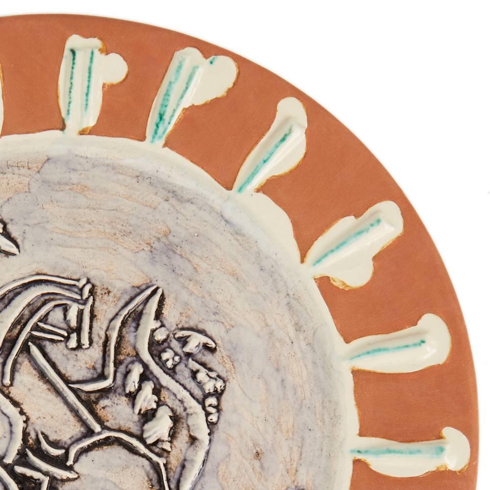 Glazed Pablo Picasso Dish, Scène De Tauromachie, 1959 'A.r. 410'