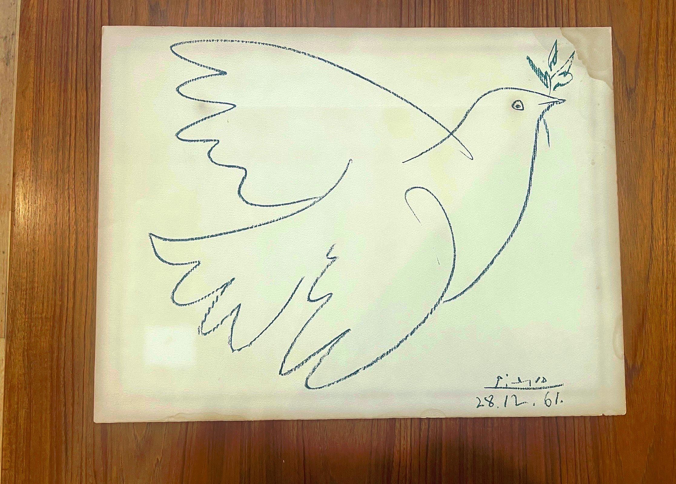 Pablo Picasso Taube des Friedens Lithographie Offene Auflage  von Libermann Fine Art (Englisch)