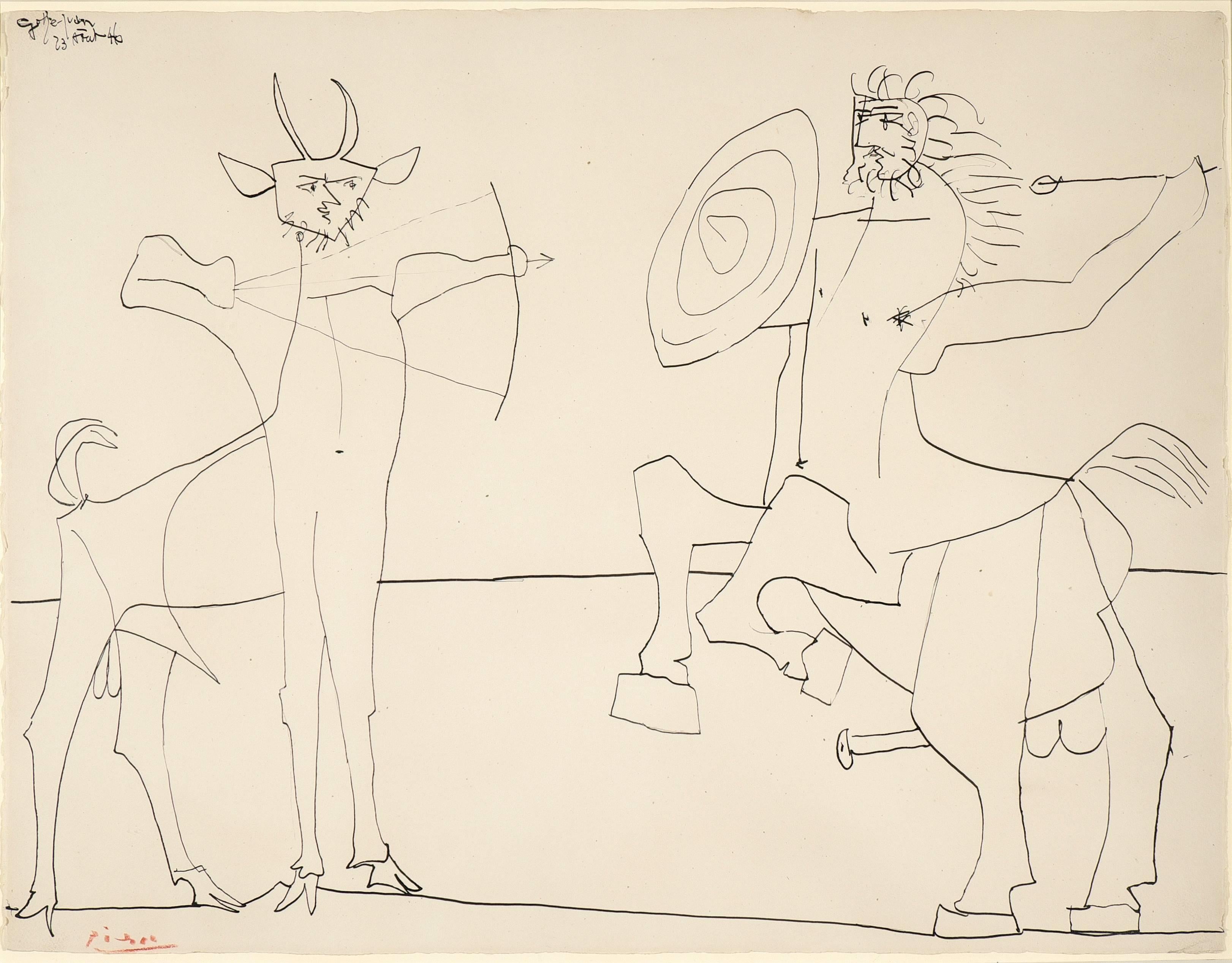 Pablo Picasso Figurative Art - Combat de Faune et de Centaure