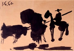 Pablo Picasso El Corrida 1960 Modern Vintage Offset Lithograph Framed