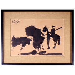 Lithographie offset moderne et moderne encadrée Pablo Picasso El Corrida, 1960