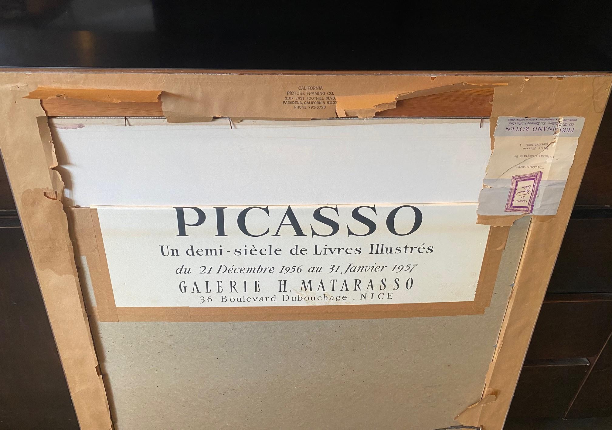 Pablo Picasso Exhibition Lithograph Poster, Portrait of Jacqueline, 1956 For Sale 10
